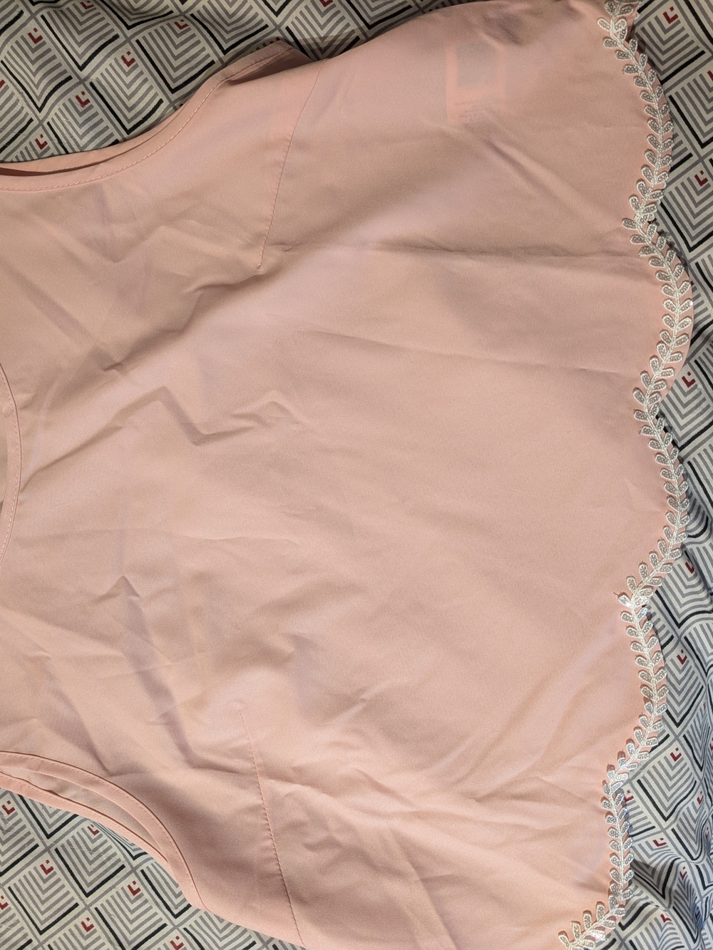 Pink Embroidered Sleeveless Blouse